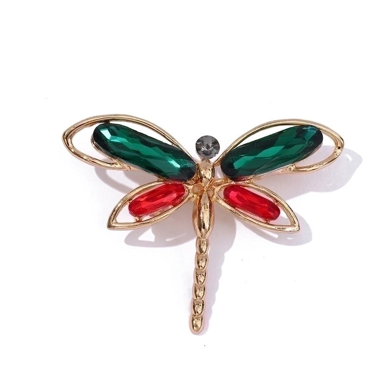 Retro Pin Dragonfly Alloy Enamel Inlay Zircon Women’S Brooches