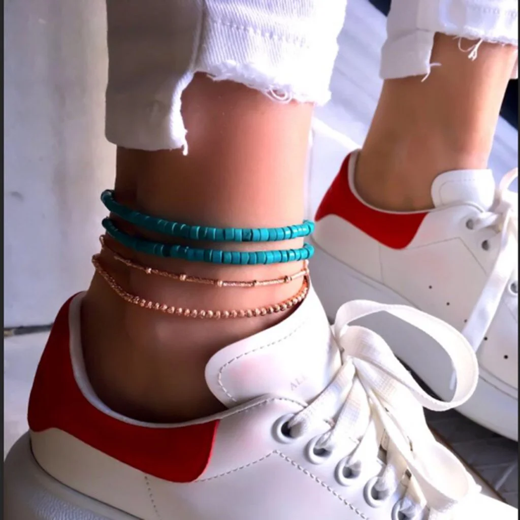 Blue Ocean Multi-Layer Anklet Wholesale Cheap Jewelry