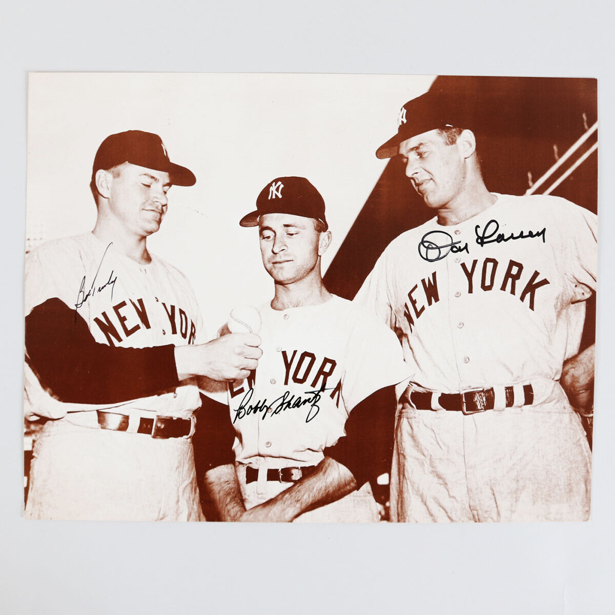 Don Larsen Signed Photo Poster painting 11×14 w/ Bobby Shantz & Bobby Turley Yankees – COA JSA