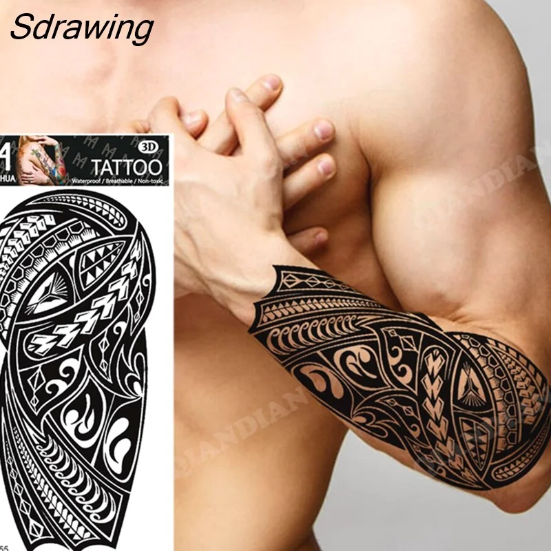 Sdrawing New Waterproof Temporary Tattoo Sticker Lion King Tiger Wolf Forest Mechanical Wild Boat Men Body Art Arm Fake Tatoo Women 328-0