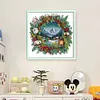 Winter Scene With Wreath-14CT Stamped Cross Stitch 36*36cm/14.17*14.17in tapestrymarket