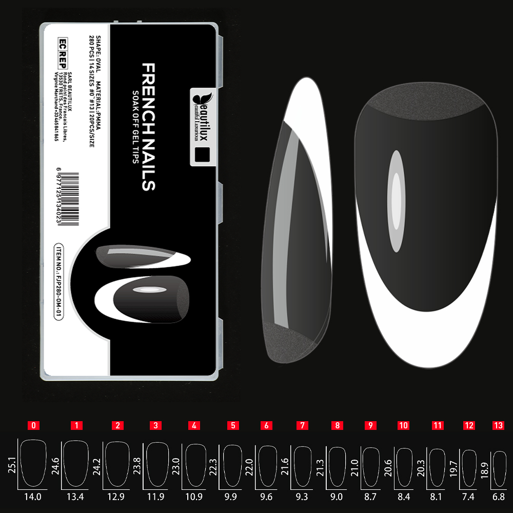 FRENCH CAPSULE NAILS 280pcs | OVAL