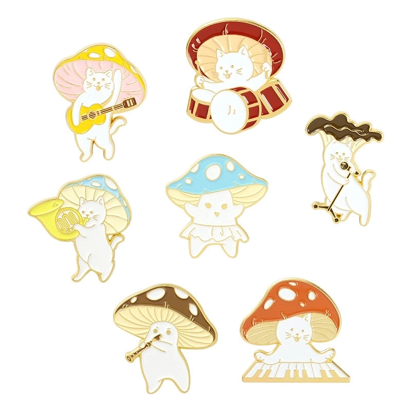 Fashion Pin Cat Mushroom Alloy Plating Unisex Brooches