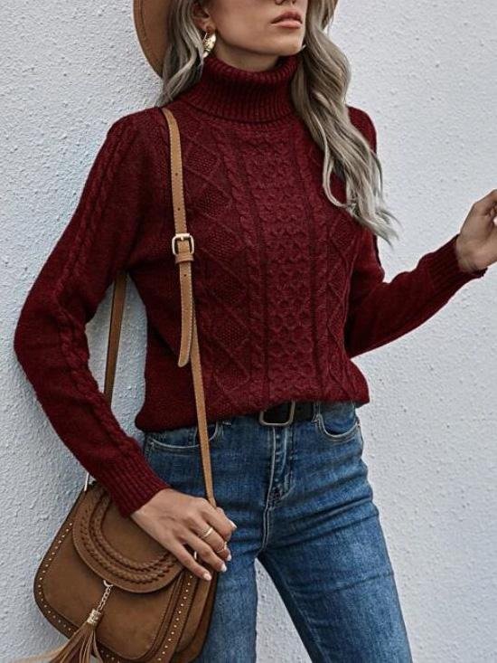 Cable Knit Turtleneck Sweater