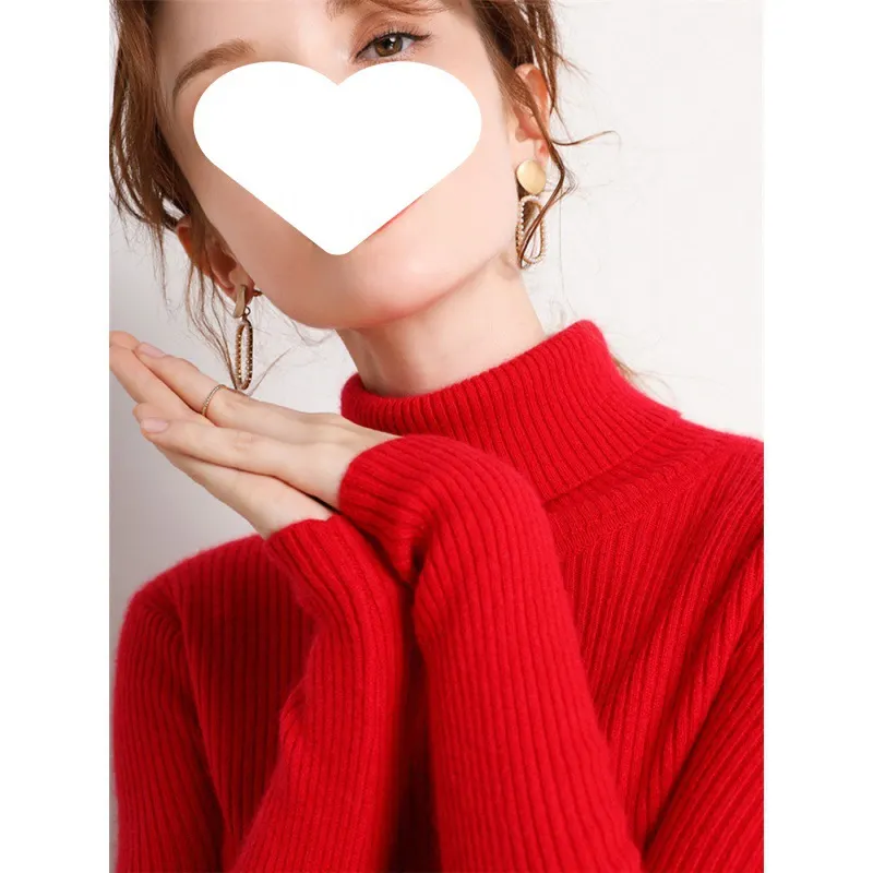 Uveng Uveng Temperament High-Neck Basic Sweater Women's Autumn And Winter Repair Jacket Inside The Bottom Of The Long-Sleeved Knitting Shirt