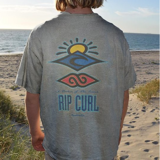 Men Casual Rip Curl Sunrise Print T-shirt