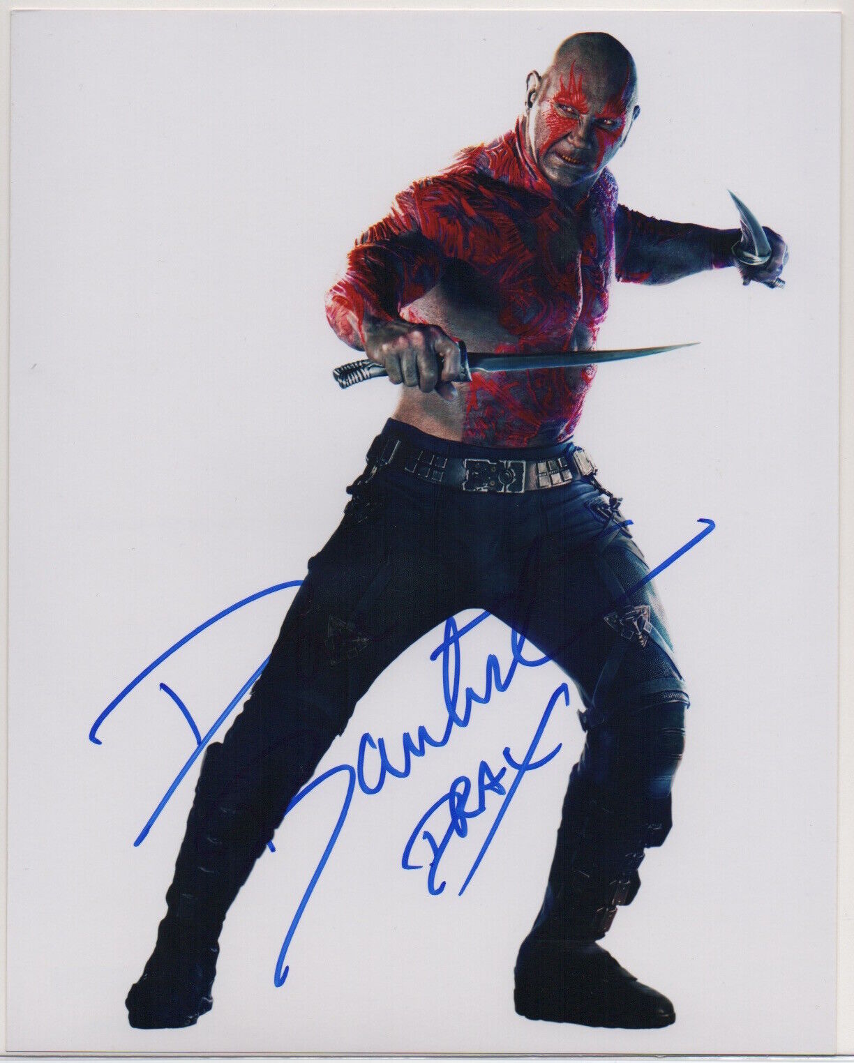 DAVE BAUTISTA signed GUARDIANS Drax 8x10 Photo Poster painting AUTOGRAPH auto BAS Beckett WWE