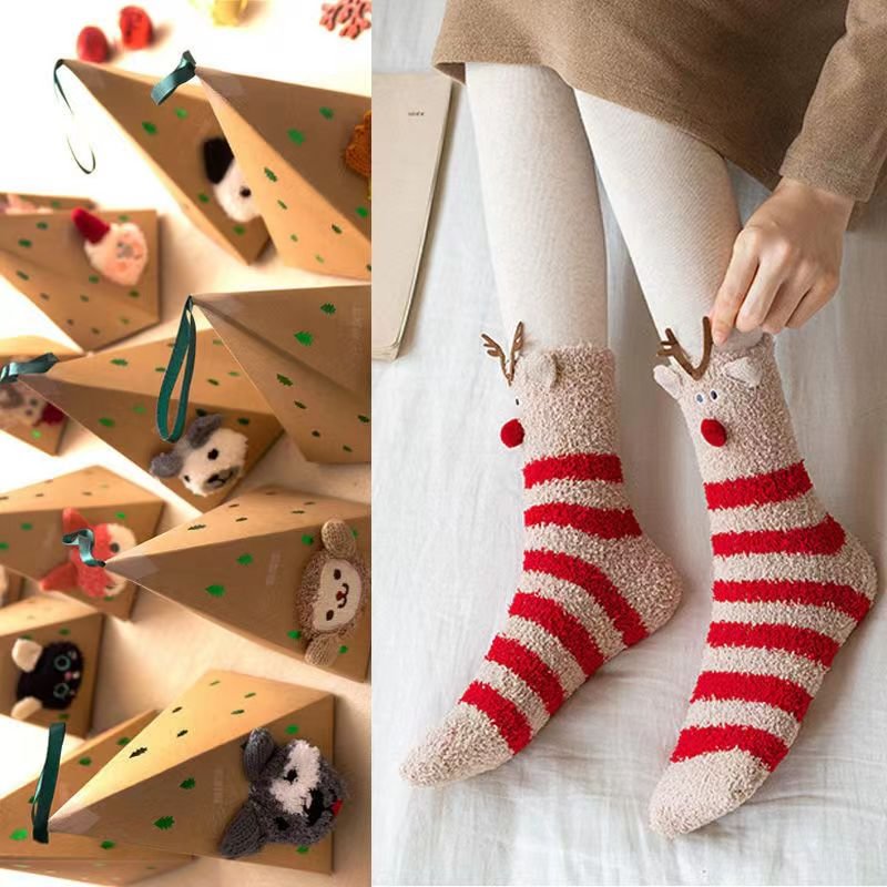 🔥Christmas Sale🔥Coral Fleece Christmas Socks Set