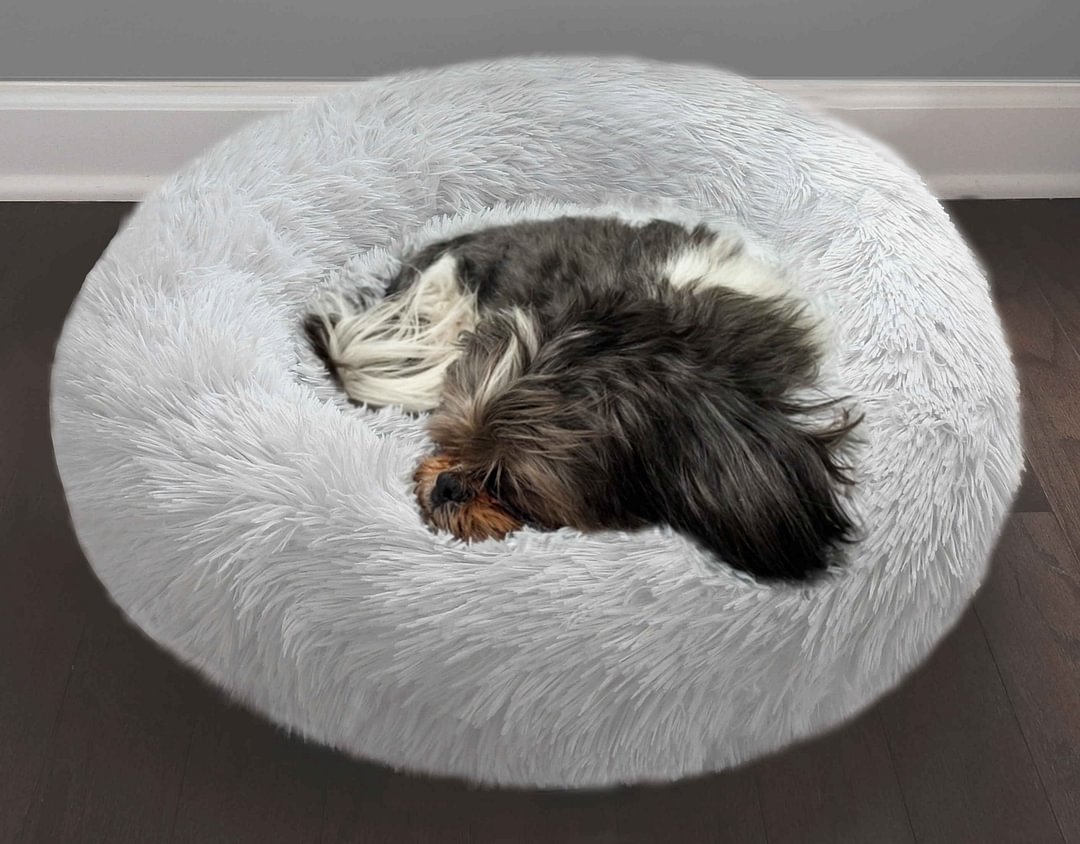 Plush Donut Pet Bed - vzzhome