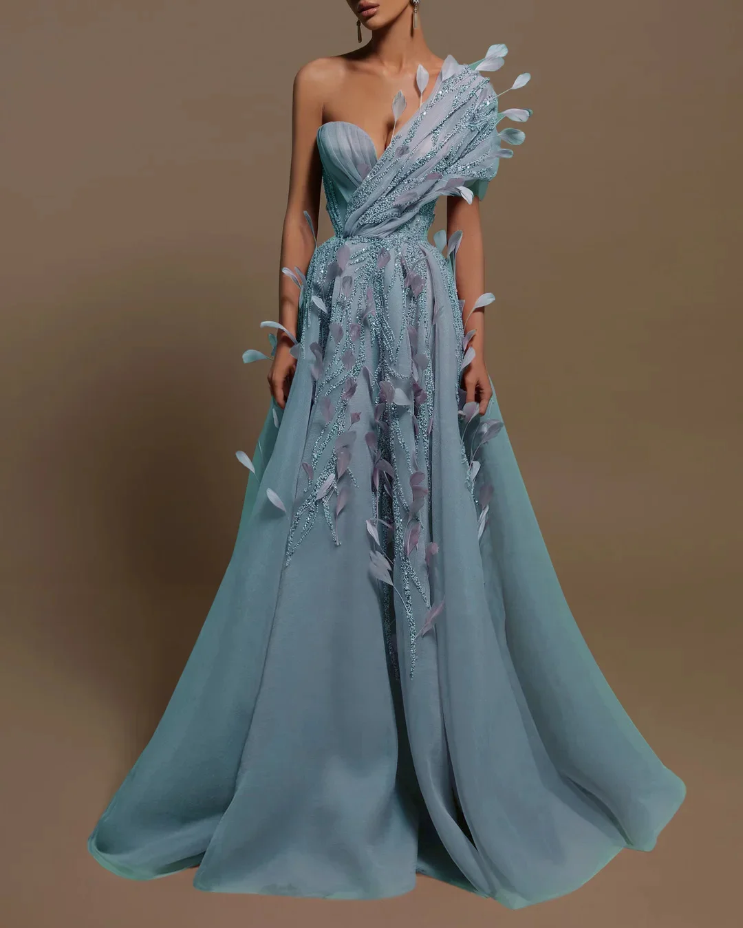 Evening Gown Beaded Maxi Dress - 01