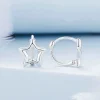 925 Sterling Silver Simple Star Ear Buckles 