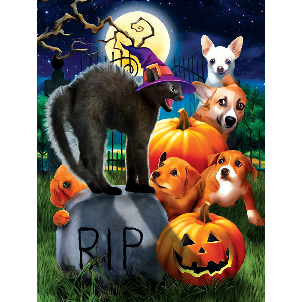 

Halloween Pumpkin Animal - Round Drill Diamond Painting - 30*40CM, 501 Original