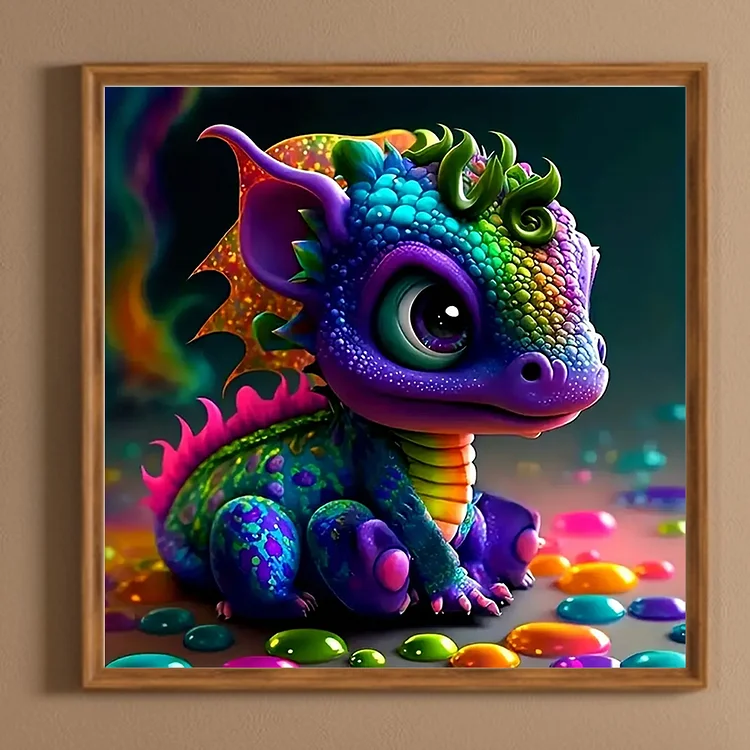 Cute Little Dragon - Full Round - Diamond Painting (30*30cm)