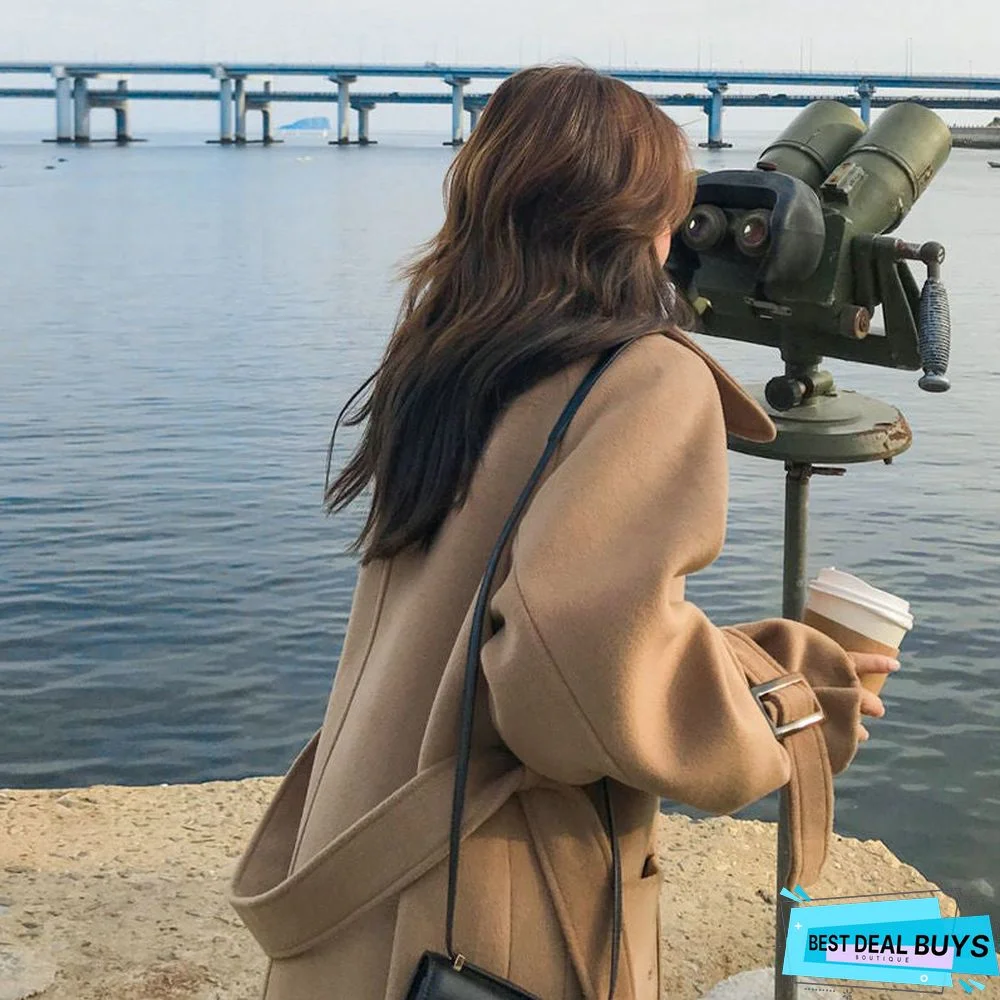 Women's Medium Long Woolen Loose Coat