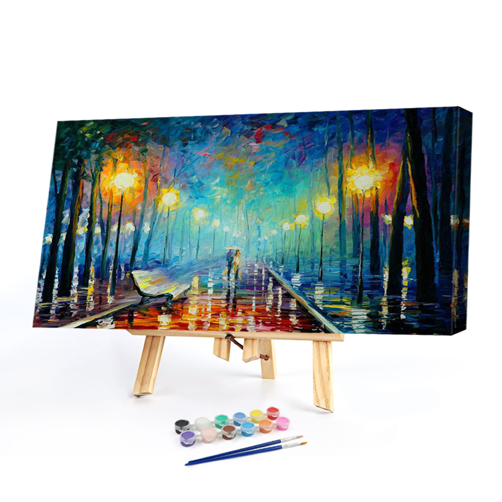 

80*40CM - Paint By Numbers - Rainy Street (Big Size), 501 Original