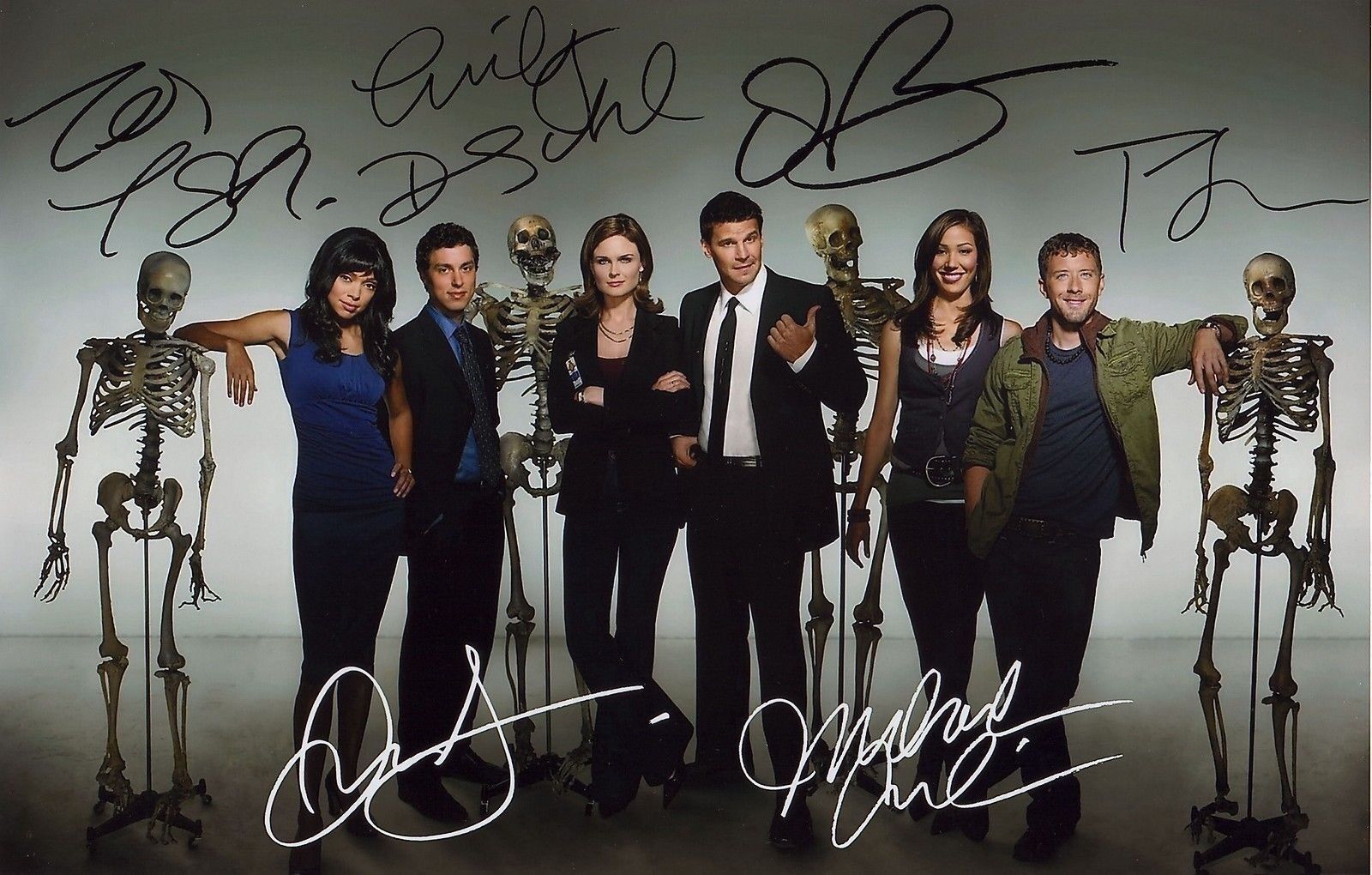 BONES CAST OF 6 AUTOGRAPH SIGNED PP Photo Poster painting POSTER