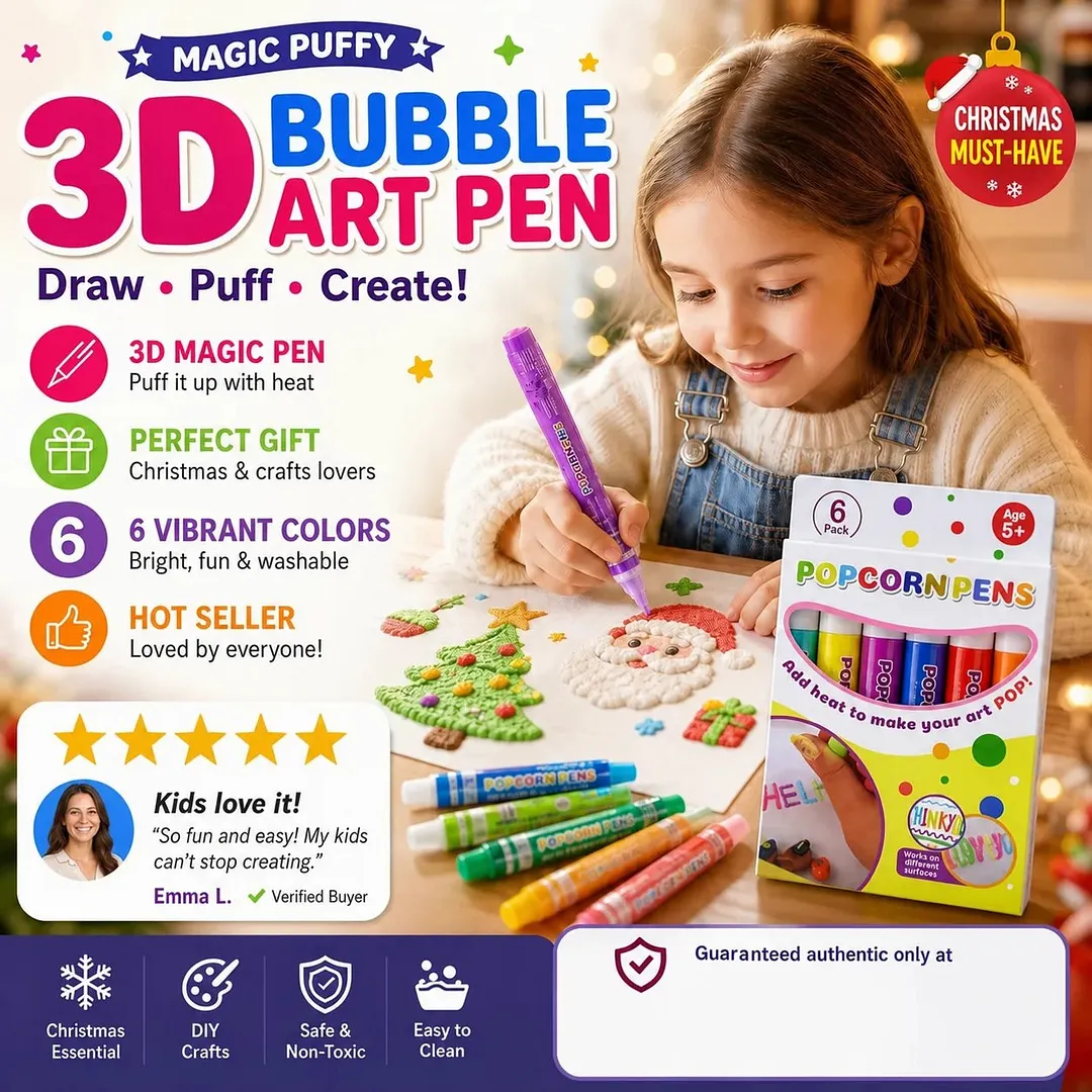 🔥Last Day 50% OFF🎁🔮Magic Pen &ndash; Draw 3D with one stroke!🎄 DIY Bubble Popcorn Drawing Pens🔥