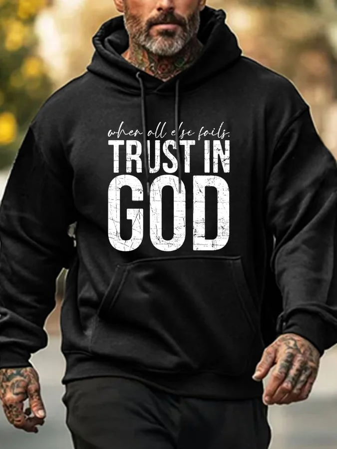 Men's Always Trust in God Faith Print Sweatshirt 