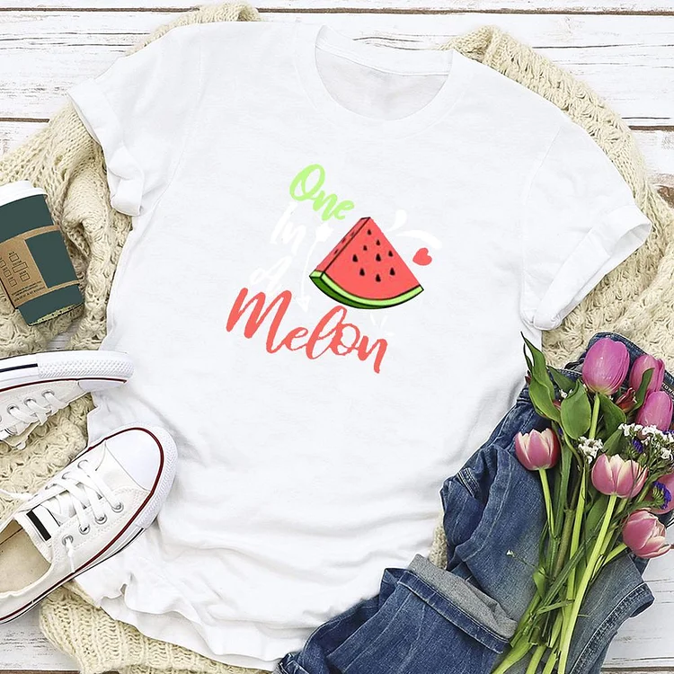 One in a melon summer fruit juice lover T-shirt Tee - 01794-Annaletters