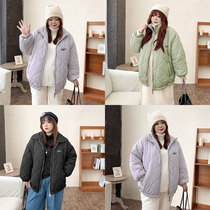 Plus-Size Quilted Cotton Jacket - Warm & Cozy Fall/Winter Outerwear