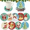 9Pcs Diamond Painting Wooden Christmas Cartoon Coasters with Holder Gift for Mom
