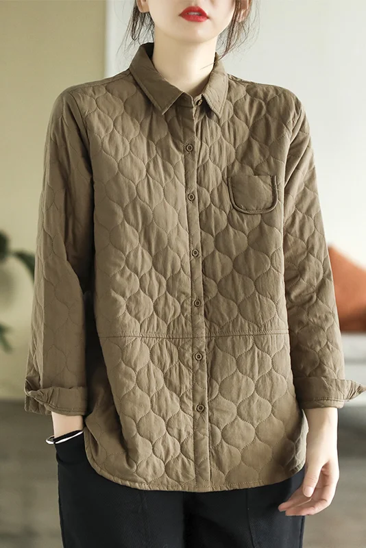 Women's Warm Diamond Pattern Hooded Jacket