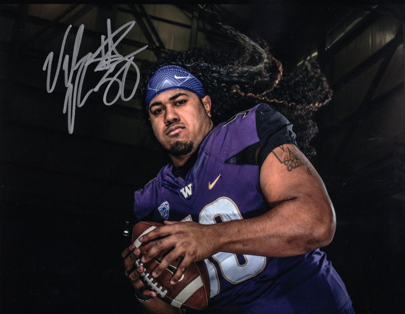 Vita Vea 8x10 Photo Poster painting #1 Autographed Signed AUTO UW Huskies Mane Attraction