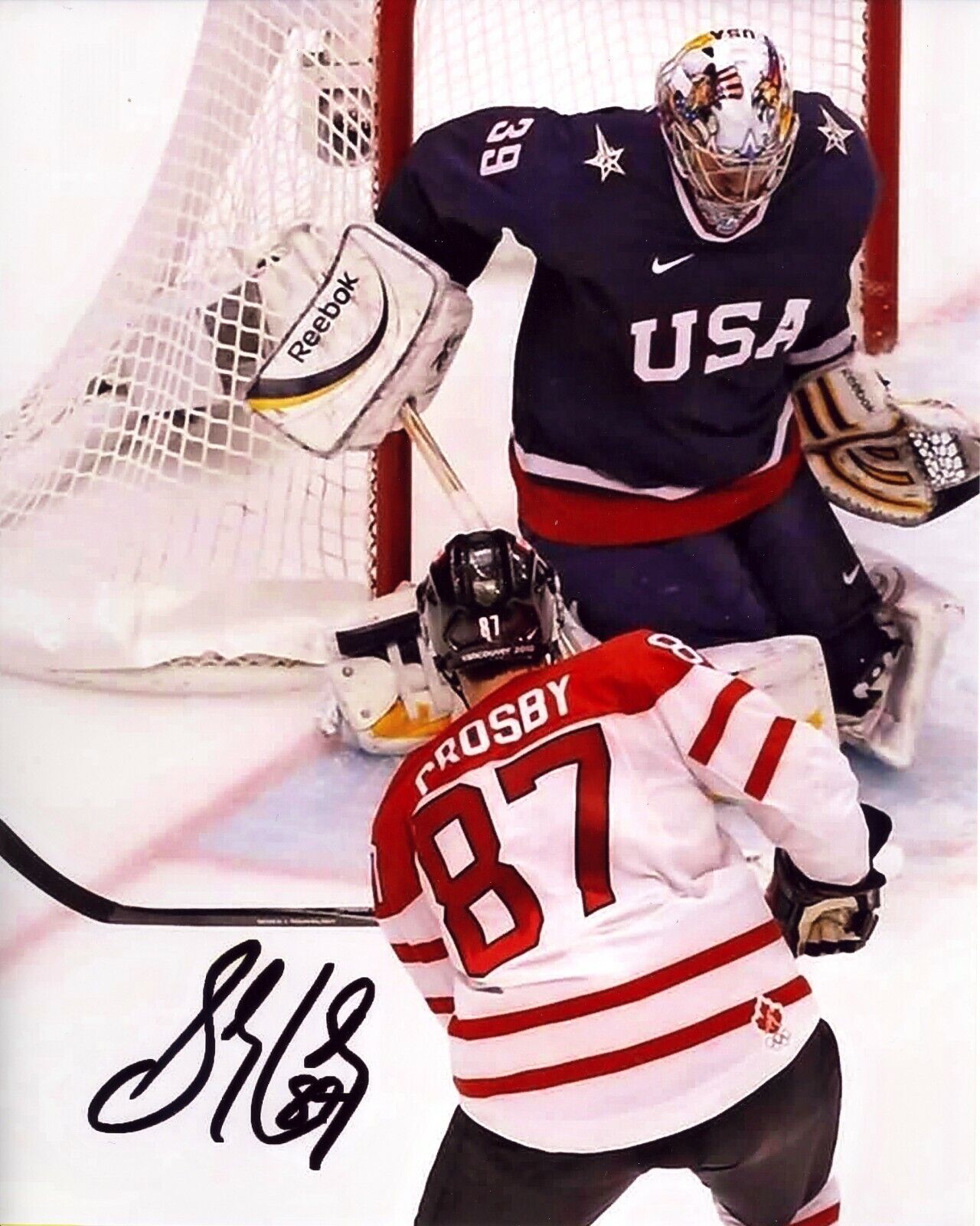 SIDNEY CROSBY - GOLDEN GOAL - Team Canada Signed Autographed 8x10 Reprint Photo Poster painting