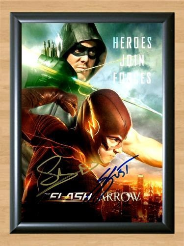 Flash Arrow Grant Gustin Stephen Amell Signed Autographed Photo Poster painting Poster Print Memorabilia A4 Size