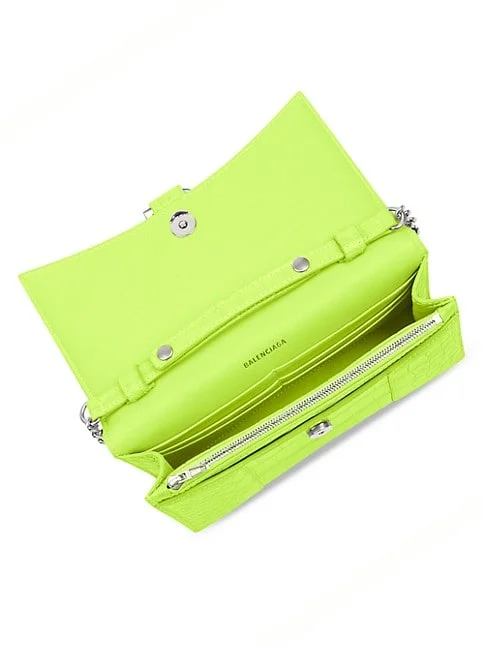 Balenciaga Hourglass Wallet With Chain Crocodile Embossed 3.9 out of 5 Customer Rating