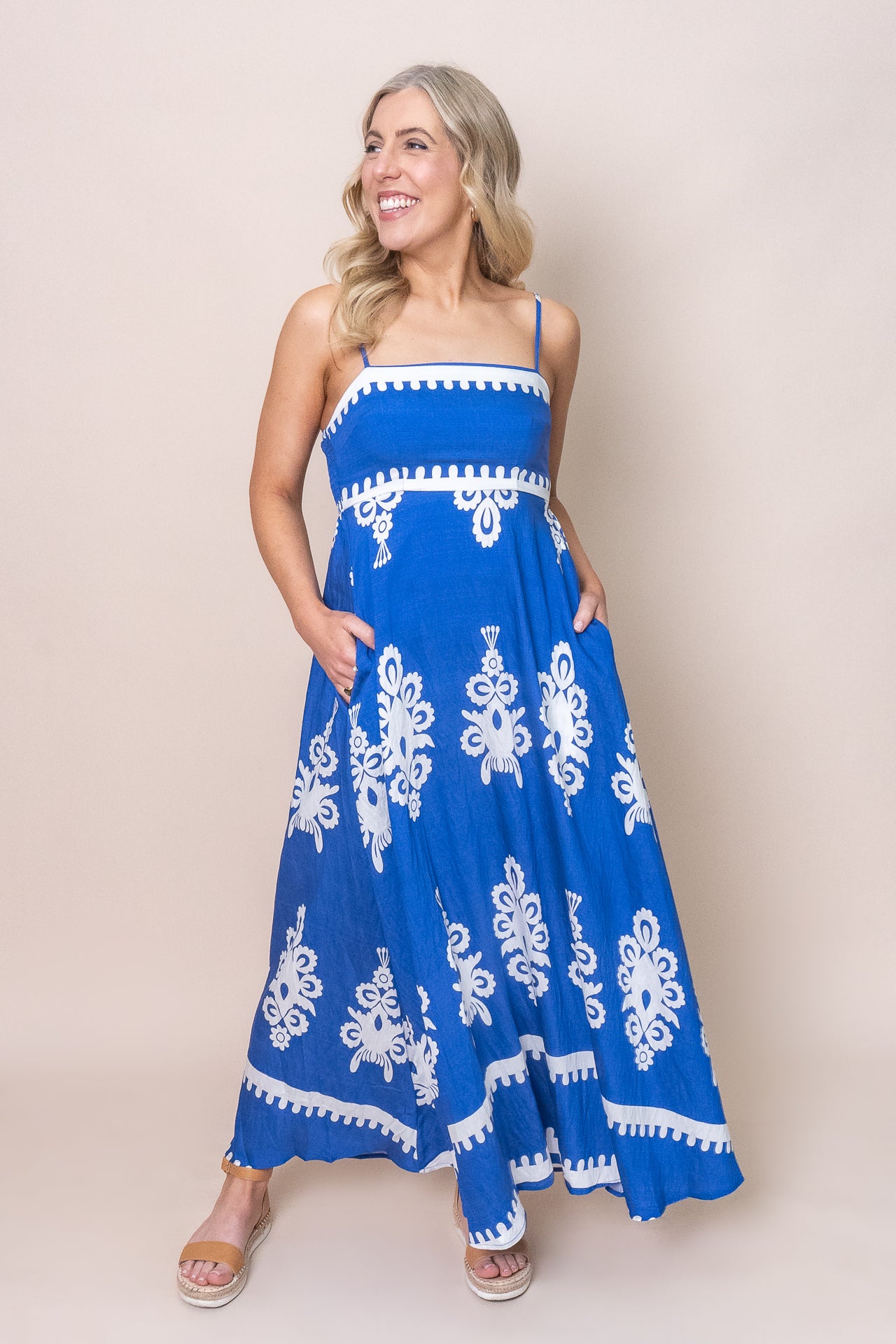 Lucy Maxi Dress in Blue