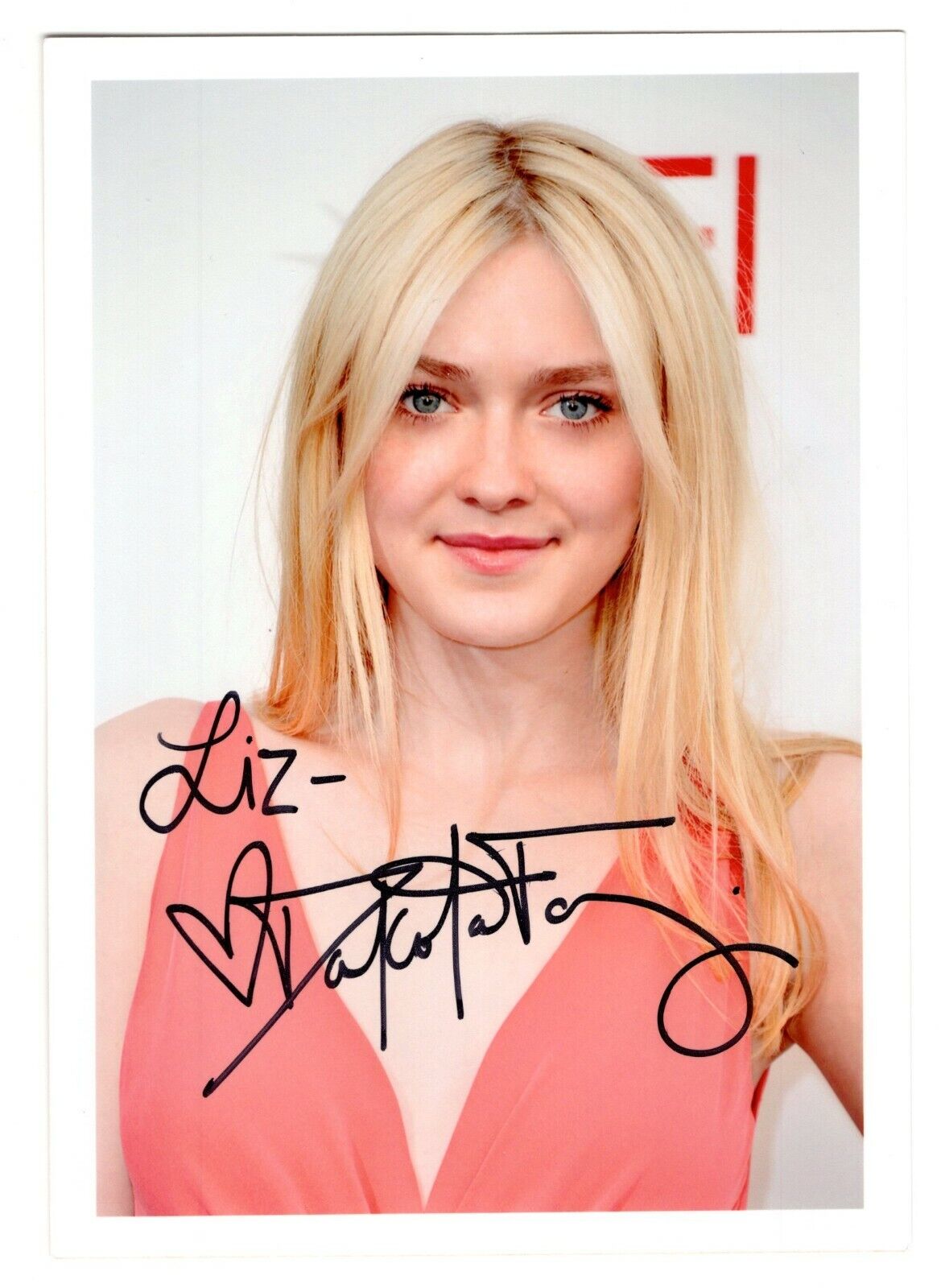 Dakota Fanning Actress Hand Signed Autograph 5 x 7 Photo Poster painting