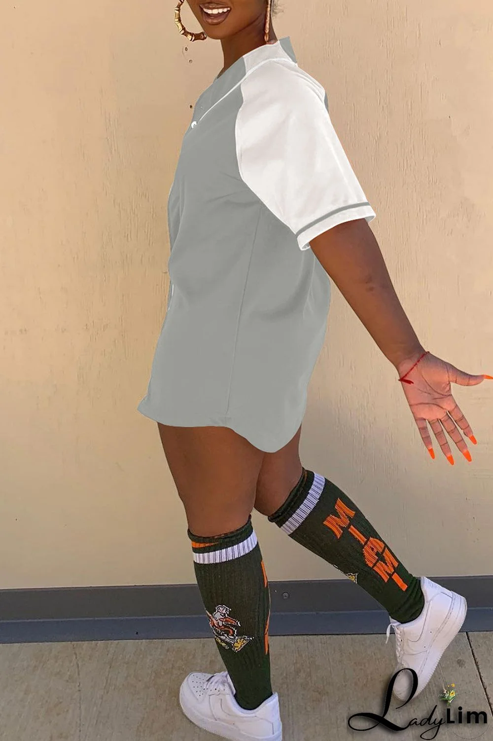 Black Fashion Casual Solid Split Joint V Neck Tops