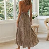 Back Lace Up Leopard Prints Summer Dress