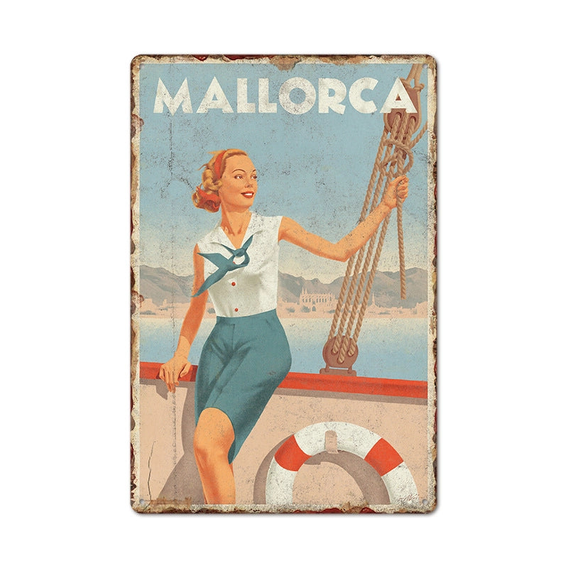 Beach Artistic Letter Landscape Iron Mural Wall Art