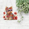 Yorkshire Terrier Mohnblumen - 5d DIY Handwerk Anh&auml;nger