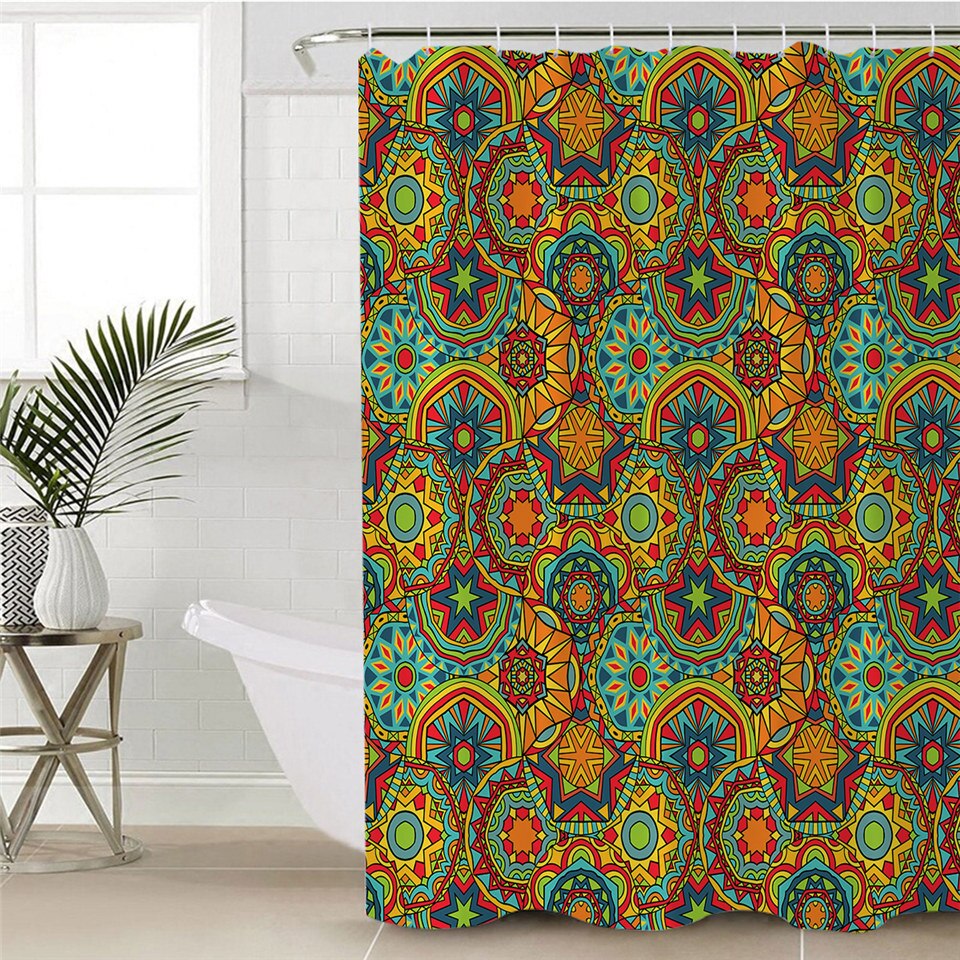 

Polyester Mandala Flowers - Print Shower Curtain, 180*200cm, 501 Original