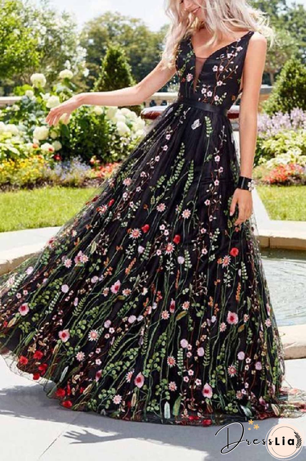 Deep V Neck Sexy Maxi Dress