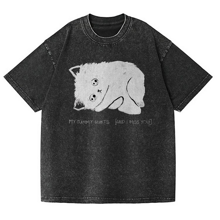 My Tummy Hurts Men's washed T-shirt