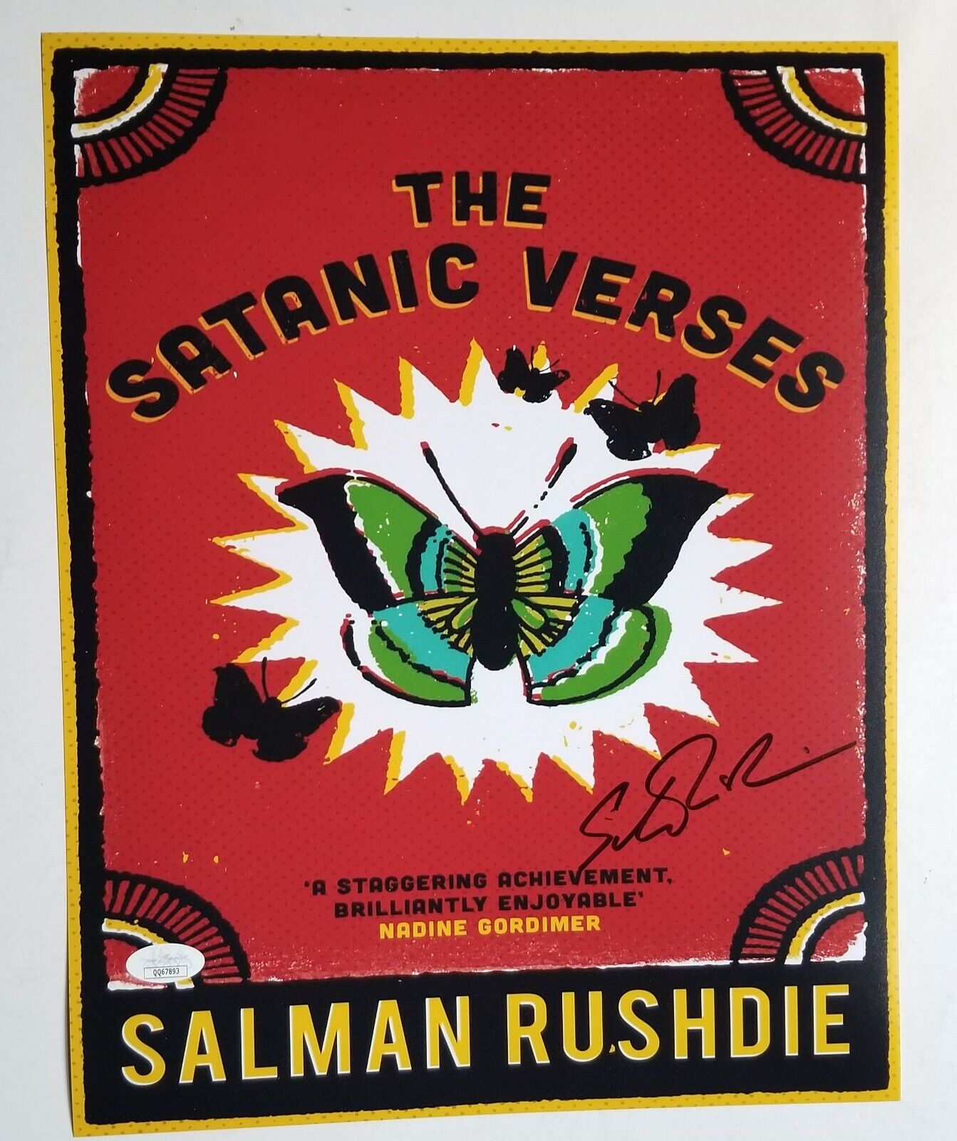 Salman Rushdie REAL SIGNED 11x14 Satanic Verses Photo Poster painting #2 JSA COA Autographed