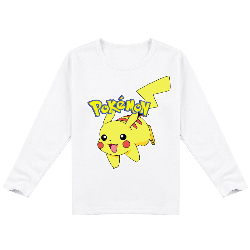 Mayoulove Pikachu Kids Long Sleeve T-Shirt - Cute and Comfy Pokemon Print for Boys and Girls - Perfect for Casual Wear and Playtime - Ideal for Fans of the Iconic Anime Character - Unisex Design for Toddlers and Children-Mayoulove