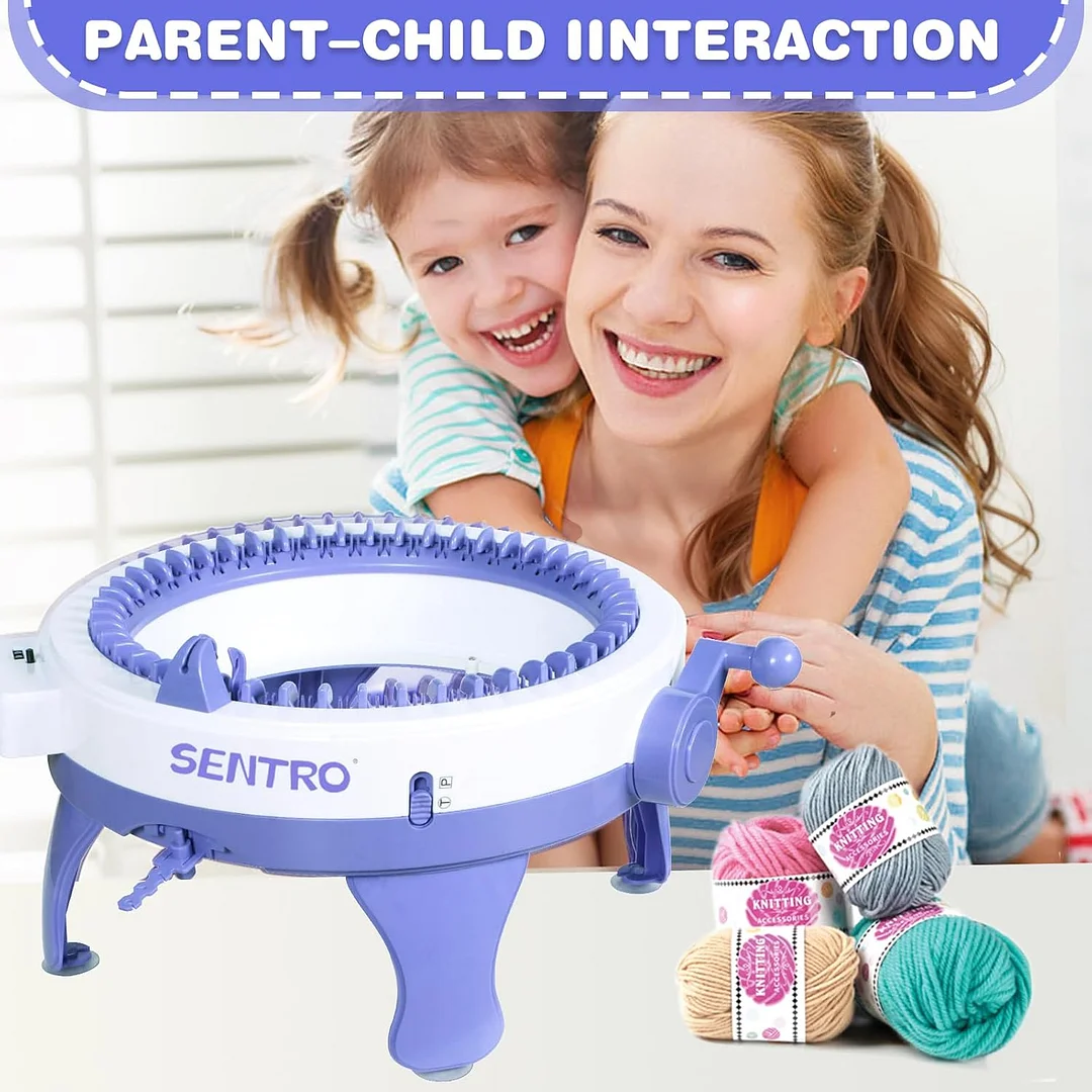 SENTRO Knitting Machine 48 Needles, Smart Knitting Crochet Machine, Double Crocheting Machine Kit,Circle Knit Loom Machine with Row Counter and Hand Crank