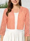 Fashionable Solid Color Lace Cardigan Top - Delicate Open Front, Sheer Three-Quarter Sleeves, Perfect for Everyday Chic Style - A Feminine & Lightweight Wardrobe Staple for Women