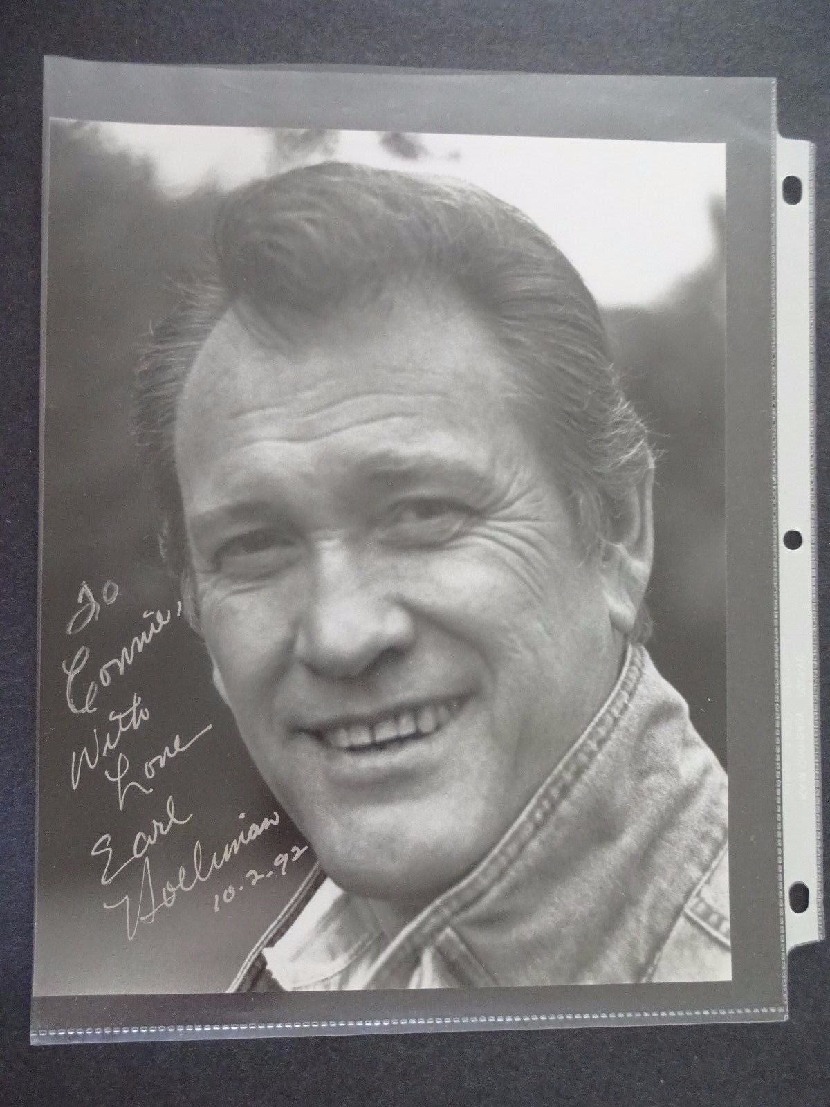 ORIGINAL, SIGNED & Inscribed B/W Earl Holliman Publicity Photo Poster painting