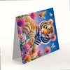 (US Local)6PCS Tiger DIY Diamond Art Greeting Cards Congratulations Cards & Gifts