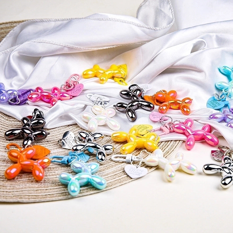 Style Love Electroplated Blow Dog Keychain Couple Girlfriend DIY Key Chain Bag Pendant Accessories Small Gift