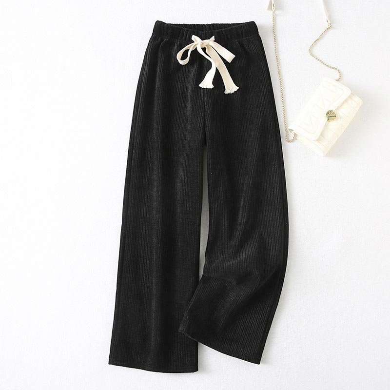 Loose Stripe Lace Up Casual Pants