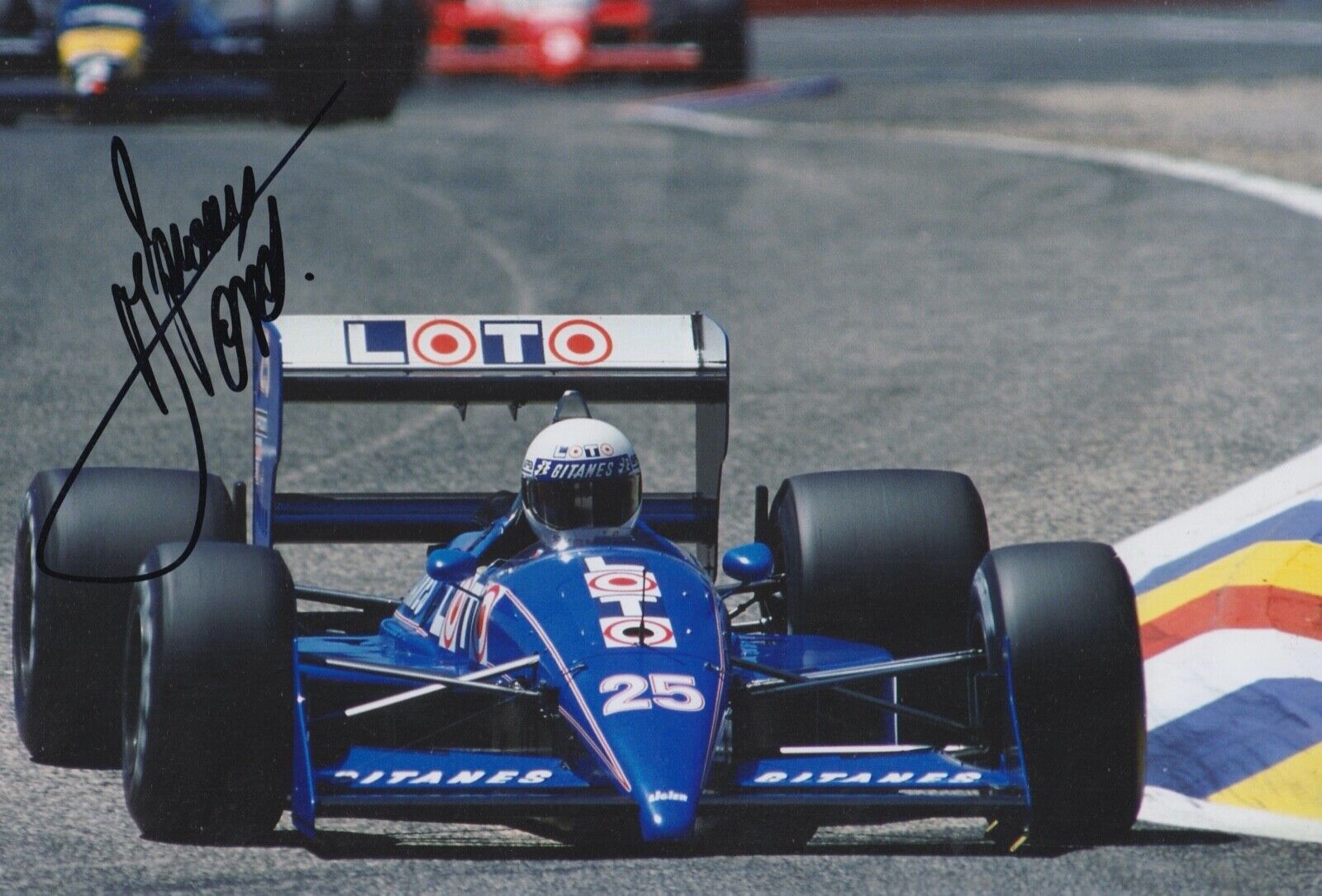 Rene Arnoux Hand Signed 12x8 Photo Poster painting F1 Autograph Ligier Loto 3