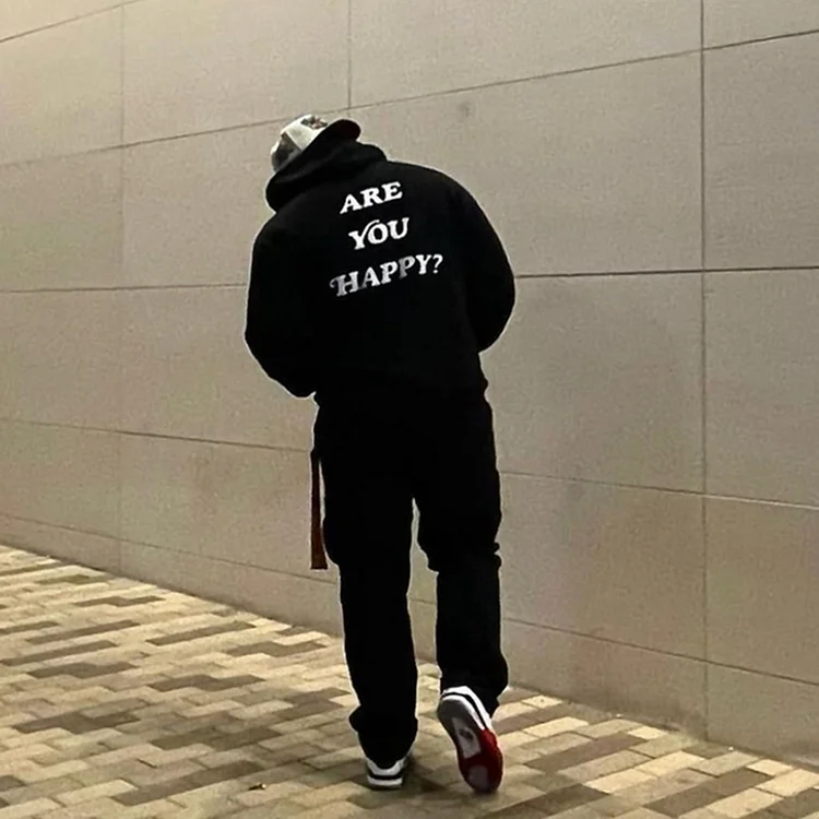 Are You Happy Print Hoodie