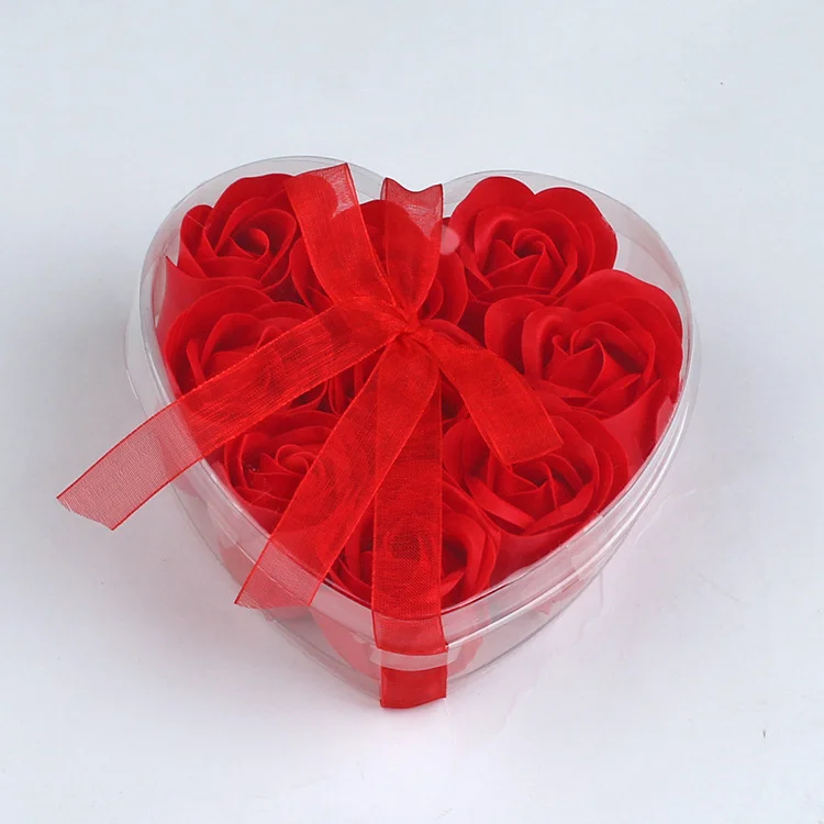 Boîte Cœur Fleurs de savon Roses Cadeau Décoration Jessemade FR